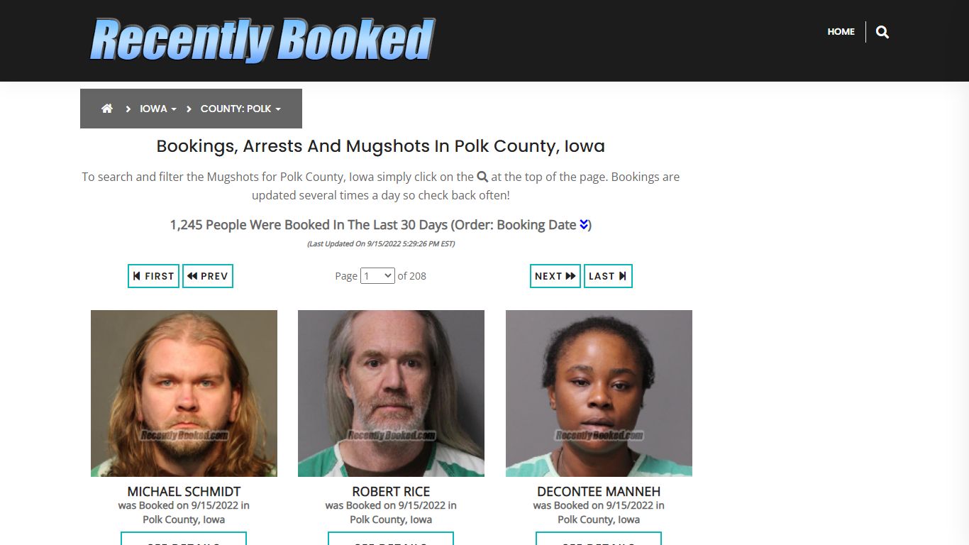 Recent bookings, Arrests, Mugshots in Polk County, Iowa - Recently Booked