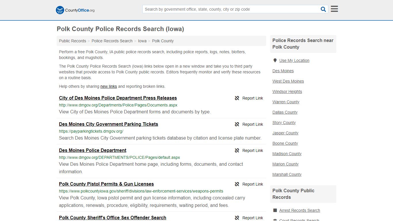 Police Records Search - Polk County, IA (Accidents & Arrest Records)